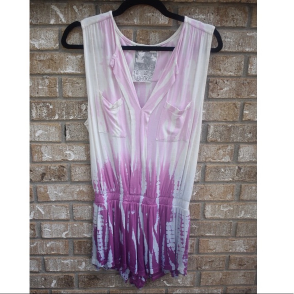 Young Fabulous & Broke Tie-Dyed Pink/Purple Romper